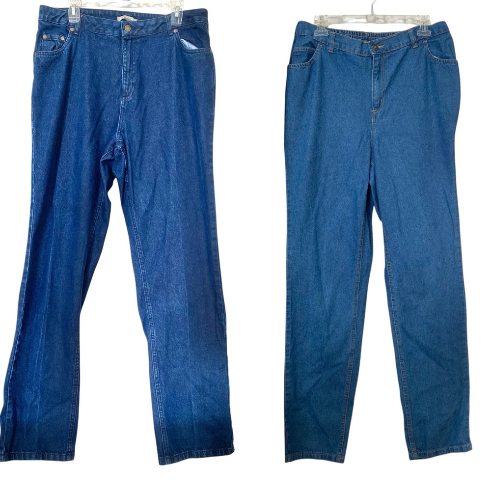 Lot of 2 - Woman Within Blue Jeans size 14 Tall 14T